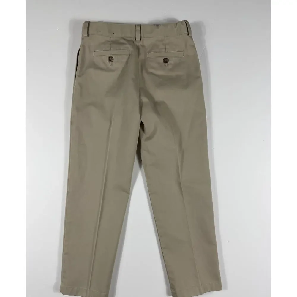 Brooks Brothers Cotton Twill Golden Fleece Line Boys Khaki Dress Pants Size 10